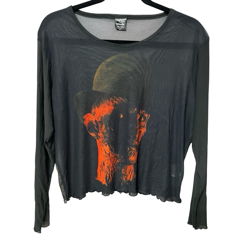 A Nightmare On Elm Street Cakeworthy Mesh Freddy Krueger Top 2XL Halloween Goth